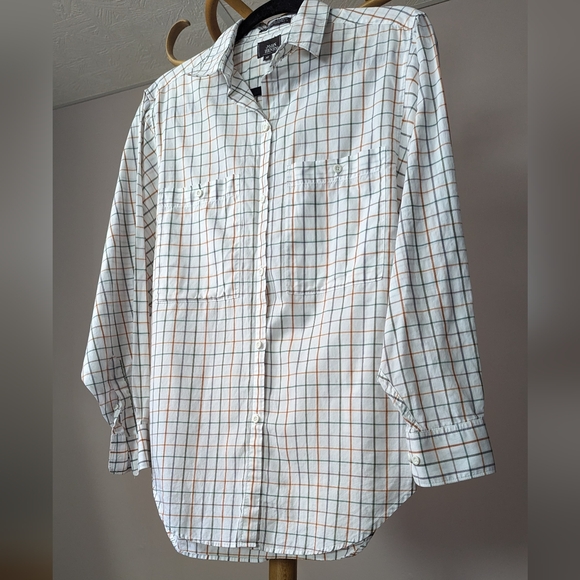 Vintage John Henry white plaid short sleeve button down shirt - Picture 5 of 8